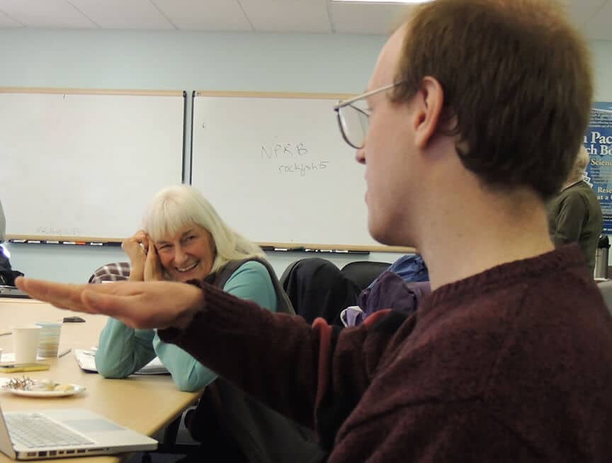 Students discussing in classroom