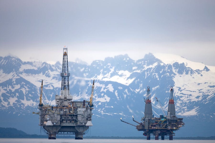 two oil rigs