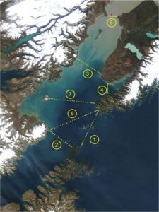 Hydrographic and velocity measurements along transect lines